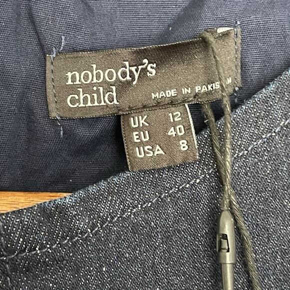 Nobody's Child Denim Midi Dress Size 8 Dark Wash Organic Cotton Blend NWT - Picture 4 of 8